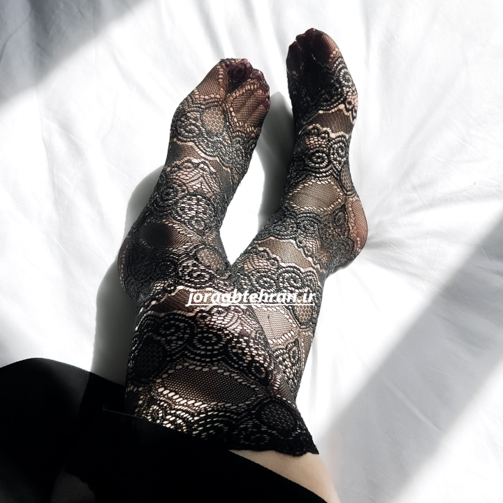 جوراب توری ساق بلند طرح سنتی